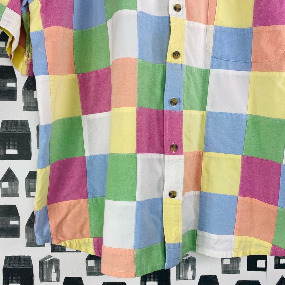 Scandia Woods Patchwork Multicolored Button Down … - image 2